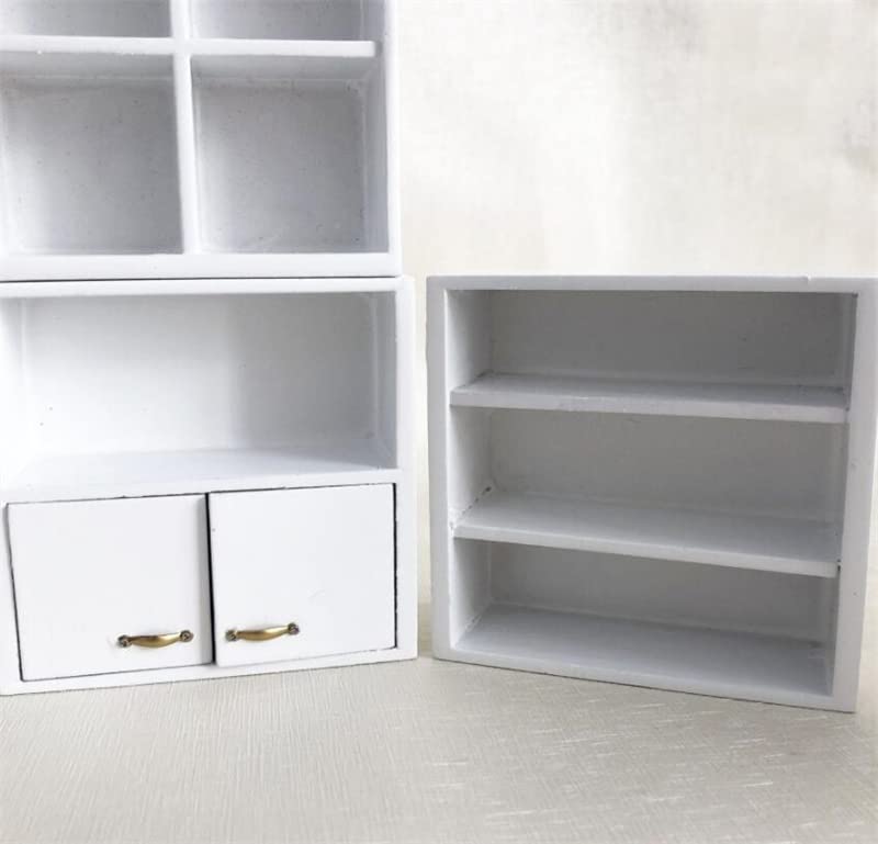 EatingBiting 1:12 Dollhouse White Miniature Furniture Accessories Wooden Cabinet Cupboard Closet Various Styles of Furniture 4 Part Set Arbitrary