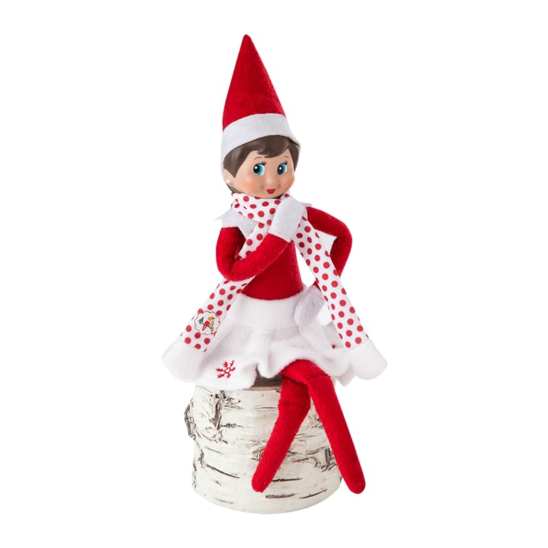 The Elf on the Shelf Box Set with Elf (Dark Tone Girl), Storybook and Claus Couture Collection Candy Cane Classic Dress Accessory [Multi-Item Bundle]