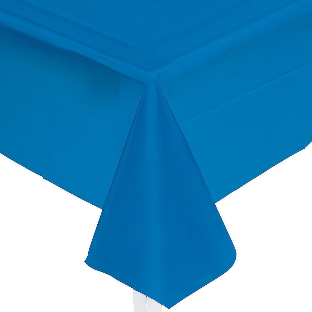 Fun Express Blue Plastic Tablecover, 54"x108", 1 Piece