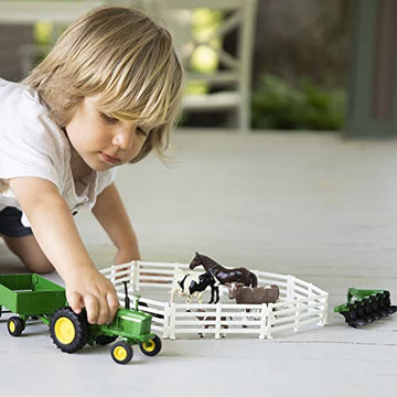 TOMY John Deere Farm Toy Playset - 1:32 Scale - Includes Die-Cast Tractor Toy, Farm Animal Toys, and Farming Accessories - Toddler Toys Ages 3 Years