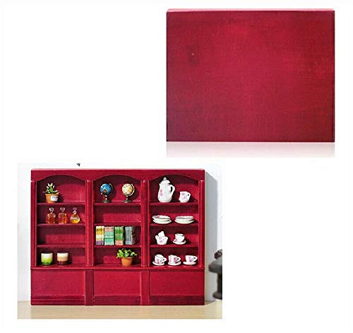 EatingBiting 1:12 MINI Miniature Furniture Wooden Display Cabinet Bookcase Book Shelf Cabinet Wardrobe Model for Fairy Garden