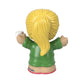 Fisher-Price Little-People Figure - HCG95 ~ Coffee Shop Customer with Long Blonde Ponytail, Dressed in Green and Holding Coffee Cup ~ Works Great with
