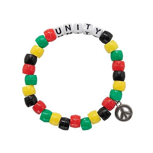 Fun Express African Unity Pony Bead Bracelet CK-12 - Craft Kits - 12 Pieces