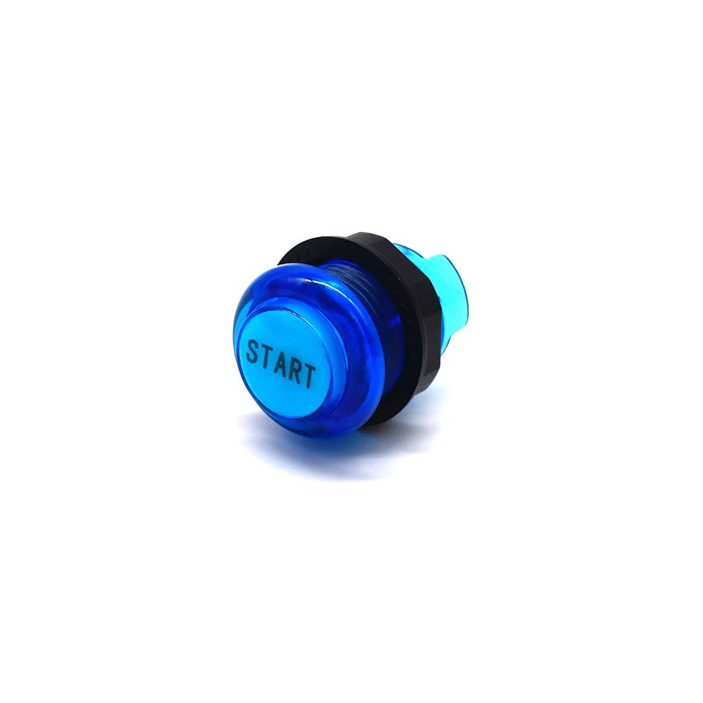 Arcity 6 Pcs/Lot 28mm Arcade LED Push Buttons Illuminated Player 1P 2P Coin Start Select Lit Blue with Microswitch for Arcade Machine Games Console