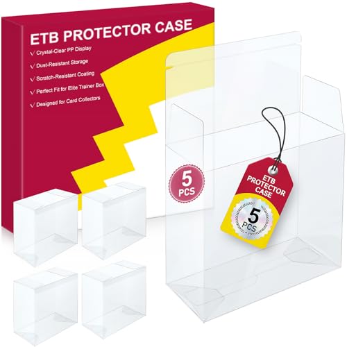 ?5 Pcs? PKMN ETB Protector Case, Elite Trainer Box Protector, ETB Box Plastic Display Case-Compatible with Elite Trainer Boxes, 0.5mm Thick