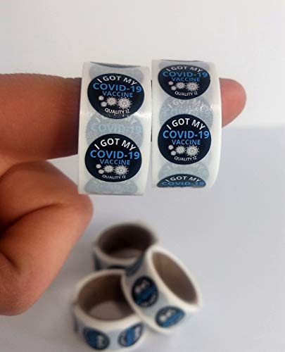 0.5" I Got My COVID-19 Vaccine, Stickers (1" Core, Black, 100 Per Roll)