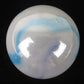 Big Game Toys~Toe Breaker 50mm (2") Bright Sky w/Stand White/Purple/Blue Marbles Glass Ball Huge Swirl