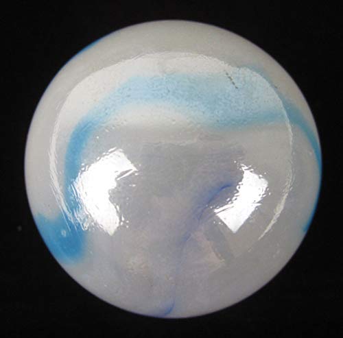 Big Game Toys~Toe Breaker 50mm (2") Bright Sky w/Stand White/Purple/Blue Marbles Glass Ball Huge Swirl