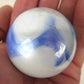 Big Game Toys~Toe Breaker 50mm (2") Bright Sky w/Stand White/Purple/Blue Marbles Glass Ball Huge Swirl
