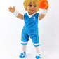 American Fashion World Boy’s Blue Basketball Uniform for 18-Inch Dolls | Accessories Included | Premium Quality & Trendy Design | Dolls Clothes |
