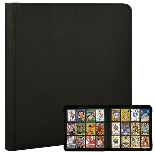 SKYHJK Card Binder-12 Pockets Trading Card Binder for Holding 480 Cards with 20 Two-Sided Pages?Compatible with Game Cards, Comic Trading Collectible