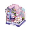 Hands Craft My Melody & Kuromi Tea Party Miniature House Kit - Kawaii 3D Puzzle with Tiny Tea Cups & Cake - DIY Wooden Craft Kit for Bedroom or