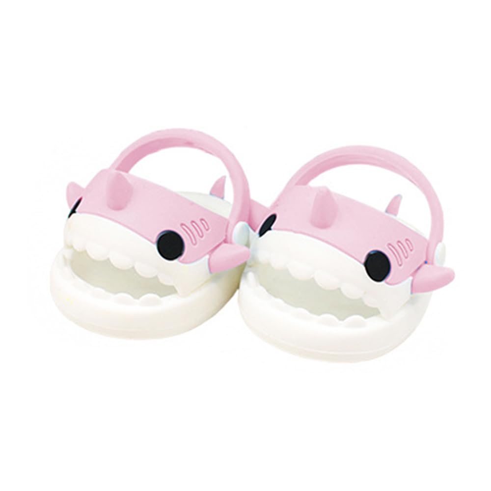 niannyyhouse 20cm Plush Doll Shark Shoes Sandals Slippers 8in Soft Stuffed Plush Toy Accessories Dress Up (Pink)