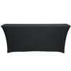 YOUR CHAIR COVERS - Spandex 6 Ft x 18 Inches, Narrow Classroom Standard Rectangular Training Stretch Tablecloth - Black