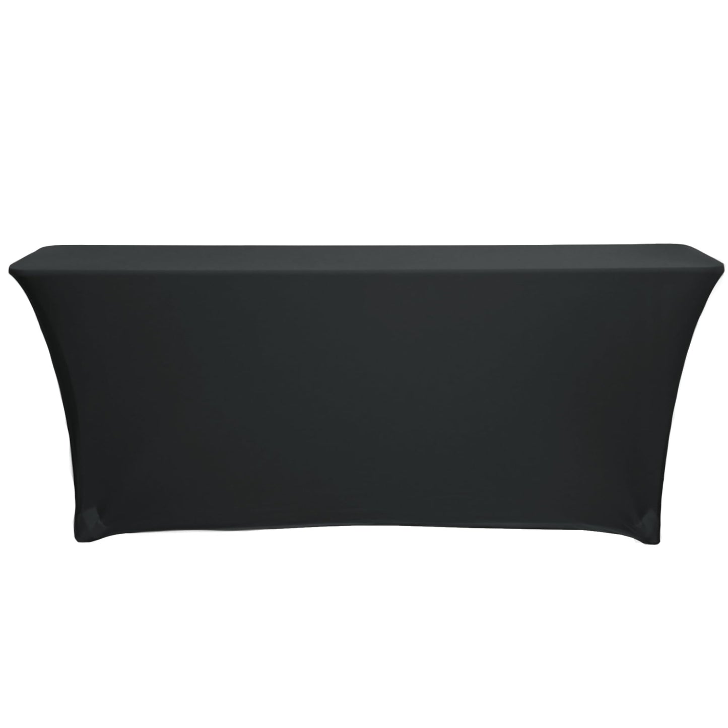 YOUR CHAIR COVERS - Spandex 6 Ft x 18 Inches, Narrow Classroom Standard Rectangular Training Stretch Tablecloth - Black
