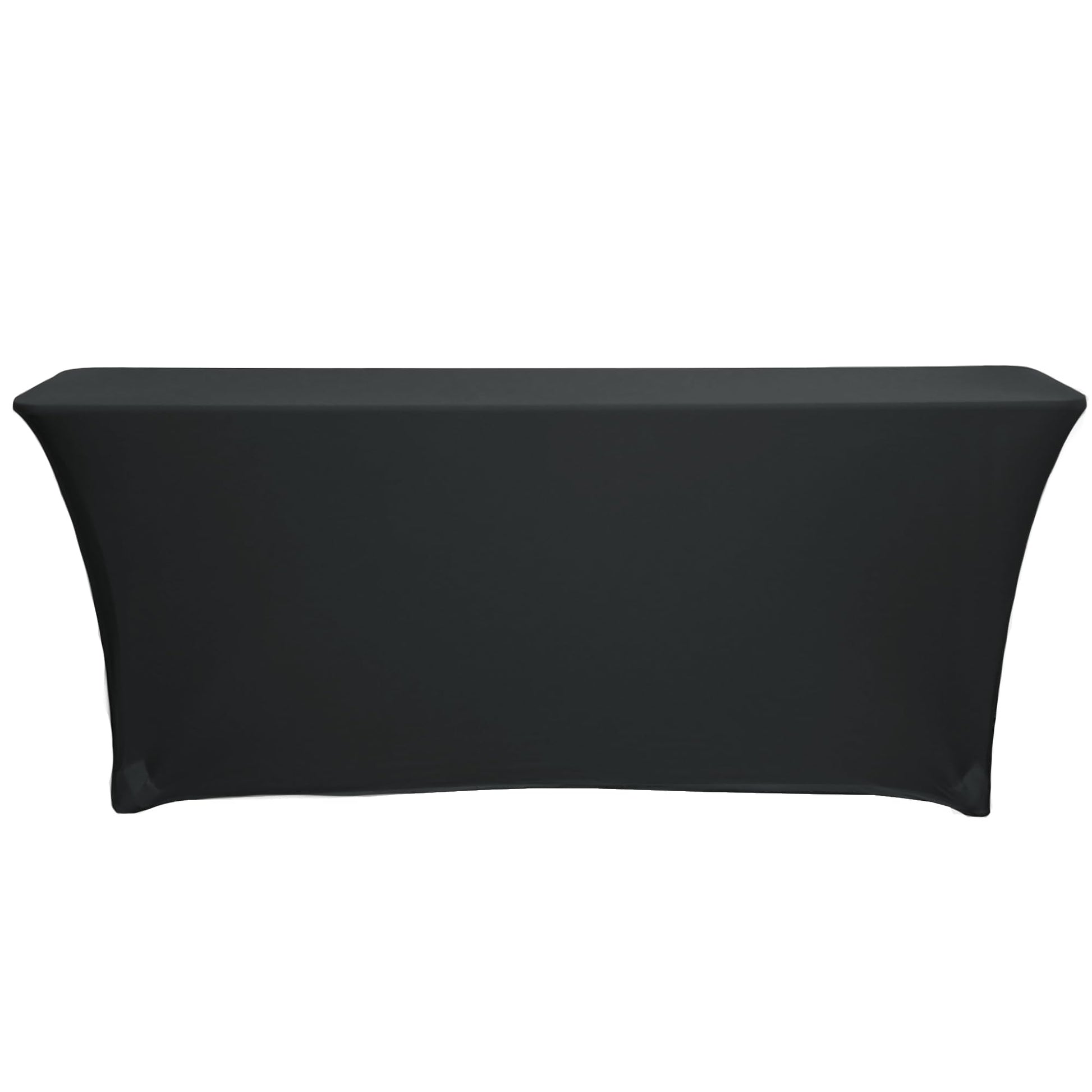YOUR CHAIR COVERS - Spandex 6 Ft x 18 Inches, Narrow Classroom Standard Rectangular Training Stretch Tablecloth - Black