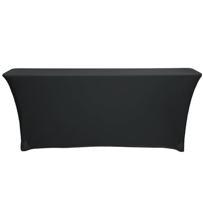 YOUR CHAIR COVERS - Spandex 6 Ft x 18 Inches, Narrow Classroom Standard Rectangular Training Stretch Tablecloth - Black