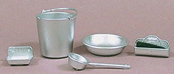 Dollhouse Miniature Chrysnbon Rustic Silver Wash Accessories
