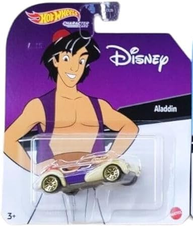 Hot Wheels Disney Character Cars, Aladdin and Jasmine, Bundle of 2