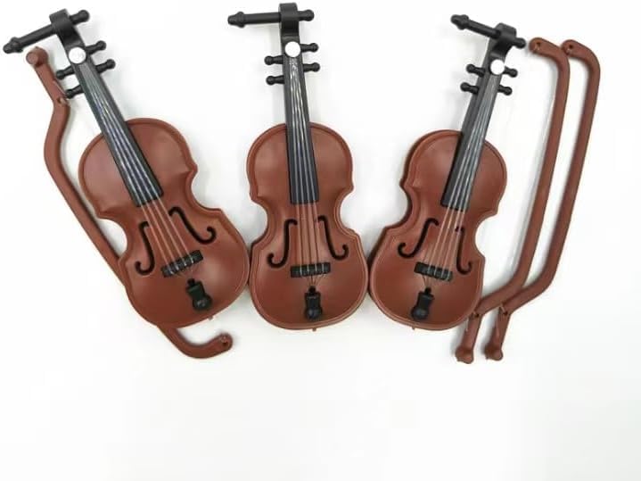 Miniature Violin with Stand Ornament, Bow and Case - Perfect Mini Musical Instrument for Cell Phone Case Decoration House Decoration and Collectors