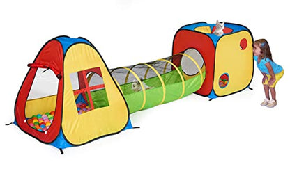 UTEX 3 in 1 Pop Up Play Tent with Tunnel, Indoor/Outdoor Playhouse