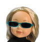 American Fashion World 4-Pack Rectangular Glasses for 14.5 Inch Dolls - Pink & Green, Teal, Pink & Blue Sunglasses