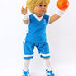 American Fashion World Boy’s Blue Basketball Uniform for 18-Inch Dolls | Accessories Included | Premium Quality & Trendy Design | Dolls Clothes |