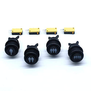 Arcity 4 Pcs Arcade Game Player Start Push Button 1P 2P 3P 4P Player Happ Style Standard American Type with Microswitch Jamma MAME Machine Console