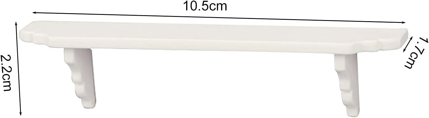 2Pcs White 1:12 Scale Miniature Dollhouse Wall Shelf, Modern Storage Wall Shelf for Kitchen Scene, Dollhouse Decor Accessories