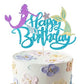 Sleyberoy Glitter Mermaid Happy Birthday Cake Topper