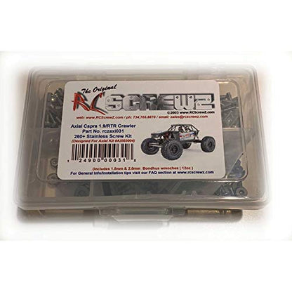 RC Screwz Stainless Steel Screw Kit axi031 Compatible with Axial Capra 1.9/RTR (#AXI03004)