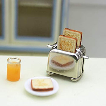 SXFSE Dollhouse Decoration Accessories, 1:12/1:6 Dollhouse Miniature Scene Model Bread Machine Pretend Play Toy