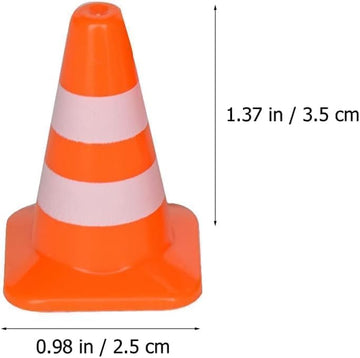 14Pcs Miniature Traffic Cones for Dollhouse, Plastic Road Sign Educational Construction Model