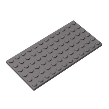 Classic Grey Plates Bulk, Dark Gray Plate 6x12, Building Plates Flat 10 Piece, Compatible with Lego Parts and Pieces: 6x12 Gray Plates(Color: Dark