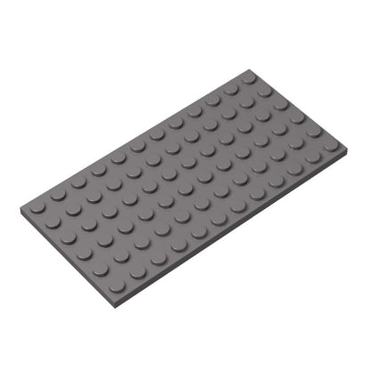 Classic Grey Plates Bulk, Dark Gray Plate 6x12, Building Plates Flat 10 Piece, Compatible with Lego Parts and Pieces: 6x12 Gray Plates(Color: Dark