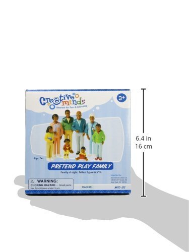 Creative Minds Marvel Education African American Family Toy Figure Set for Kids Ages 3+, Set of 8 Inclusive and Diverse Dollhouse Toy Figurines