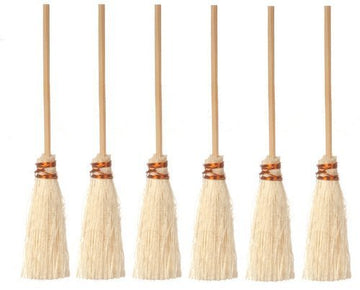 Dollhouse Miniature 6 Pc 2 3/4" Brooms SET G6038