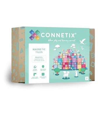 CONNETIX Magnetic Tiles Pastel Creative Pack, 120 Pieces