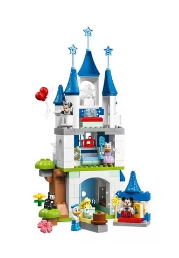 LEGO DUPLO Disney 3in1 Magic Castle Building Set for Family Play with 5 Disney Figures Including Mickey, Minnie, and Their Friends, Magical Adventure