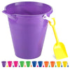 4E's Novelty 9" Large Sand Bucket with Shovel [12 Pack Bulk] Beach Buckets - Beach Toys for Kids & Toddlers, Party Favors Basket Holders, End of Year