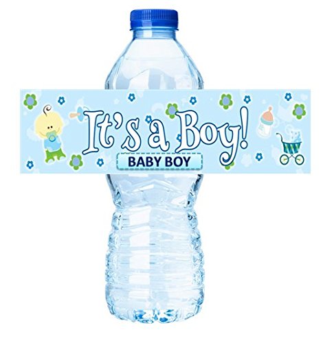 Its a Boy Active Baby Boy Shower Party Decorations - Water Bottle Labels Stickers -12pack