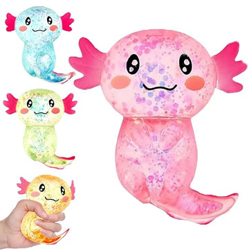 Axolotls Sensory Fidget Toy Sensory Squeeze Toy for Stress Relief, Soft Squeeze Decompression Dough for Adults Classroom Prizes & Party Favors (Pink)