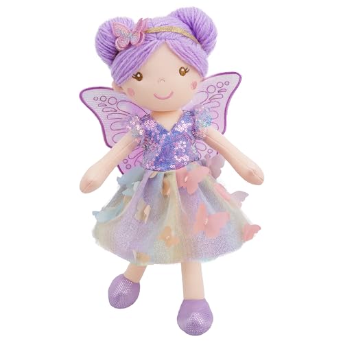June Garden 15" Celestia the Rainbow Whisper Fairy Doll - Soft Plush Fairy Toy with Multicolor Butterfly Skirt - Enchanted Garden Collection