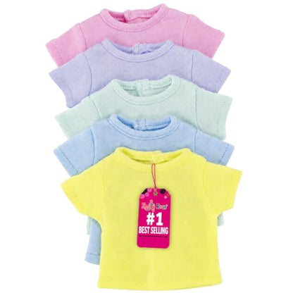 Emily Rose 14.5 Inch Doll Clothes - 5PC Pastel T-Shirts for Crafting & Sublimation | Gift Boxed | Wellie Wishers & Glitter Girls Compatible - USA