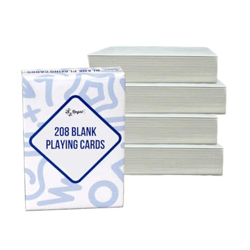 Regal Games 208 Blank Playing Cards to Write On - Custom Blank Deck of Cards - (2.5" x 3.5") Cardstock White Poker Size - 4 Packs x 52 Cards