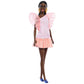 Barbie Fashionistas Doll #216 with Tall Body & Black Hair in Low Ponytail in Pink & Peach Party Dress, 65th Anniversary Collectible Toy