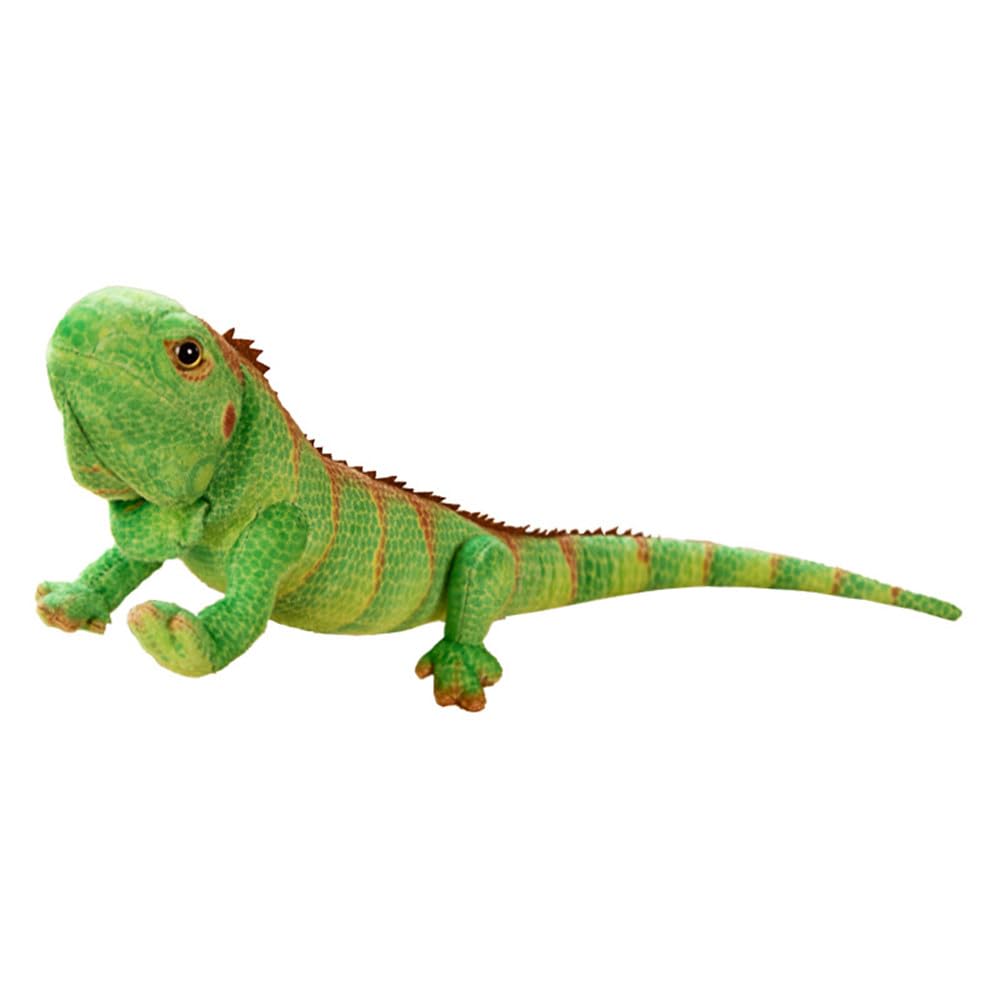 Xshelley Realistic Green Lizard Stuffed Animal Toys, Chameleon Dolls, Reptile Soft Toys Maned Lizards, Wildlife Gifts for Kids (37.4 inches)