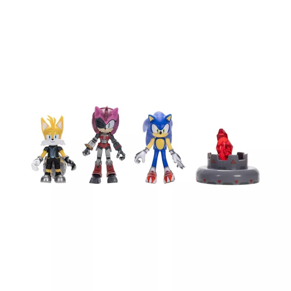 JAKKS Pacific Sonic Prime 2.5" Figure Multipack with Sonic, Tails Nine & The Prism Shard with Display Base!
