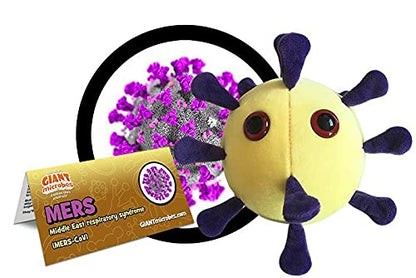 GIANT MICROBES MERS Plush - Soft Plush Features The Signature Spike Proteins of The Virus, Great Gift for Scientists, Educators and Healthcare