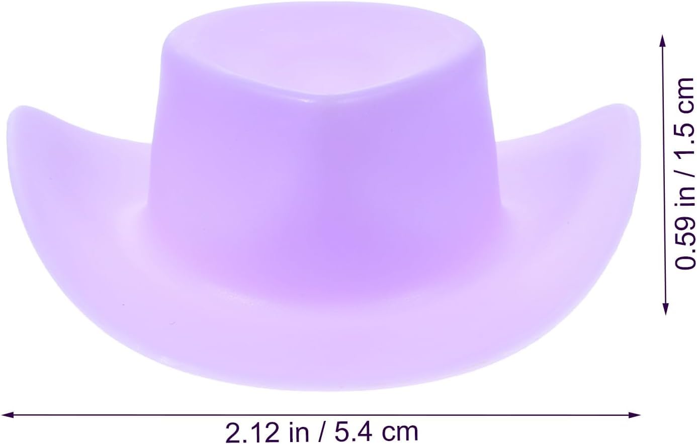 10 Pack Mini Cowboy Hat Set - Purple Plastic Miniature Hats for Dollhouse Decor, Party Decorations, DIY Crafts, and Wine Bottle Ornaments - Adorable